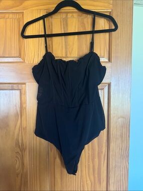 Princess Polly Black One-Piece Bodysuit with Adjustable Straps